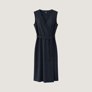 M&S Collection Womens Navy Blue Wrap Front Sleeveless Duster T59 4011X Size 8
